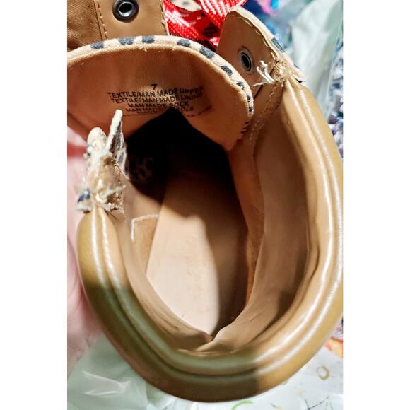 Universal Thread Animsl Print Boot Size 7 Red Laces Cabincore Back-to-School - Picture 10 of 10